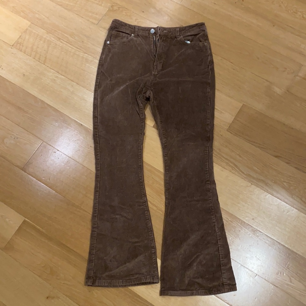 Brown Shein Corduroy flare pants